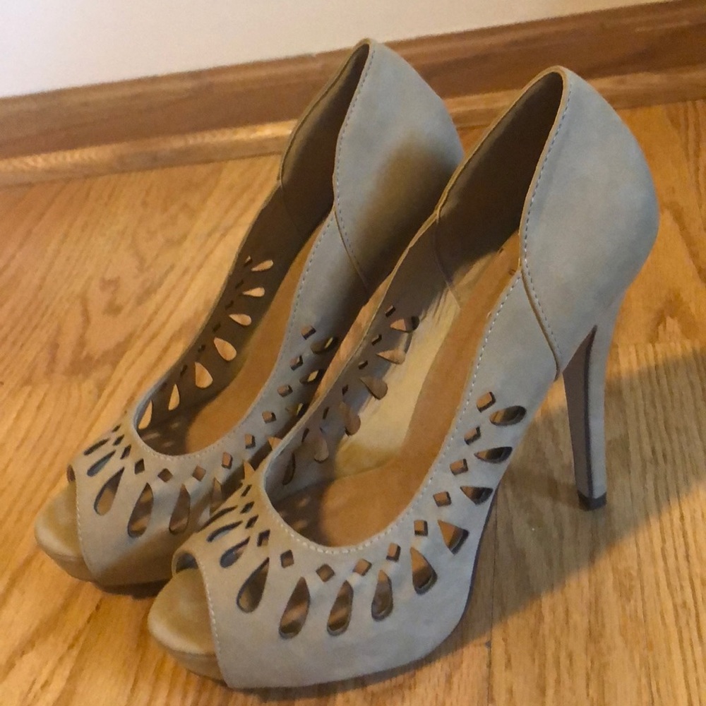 Nude cutout heels